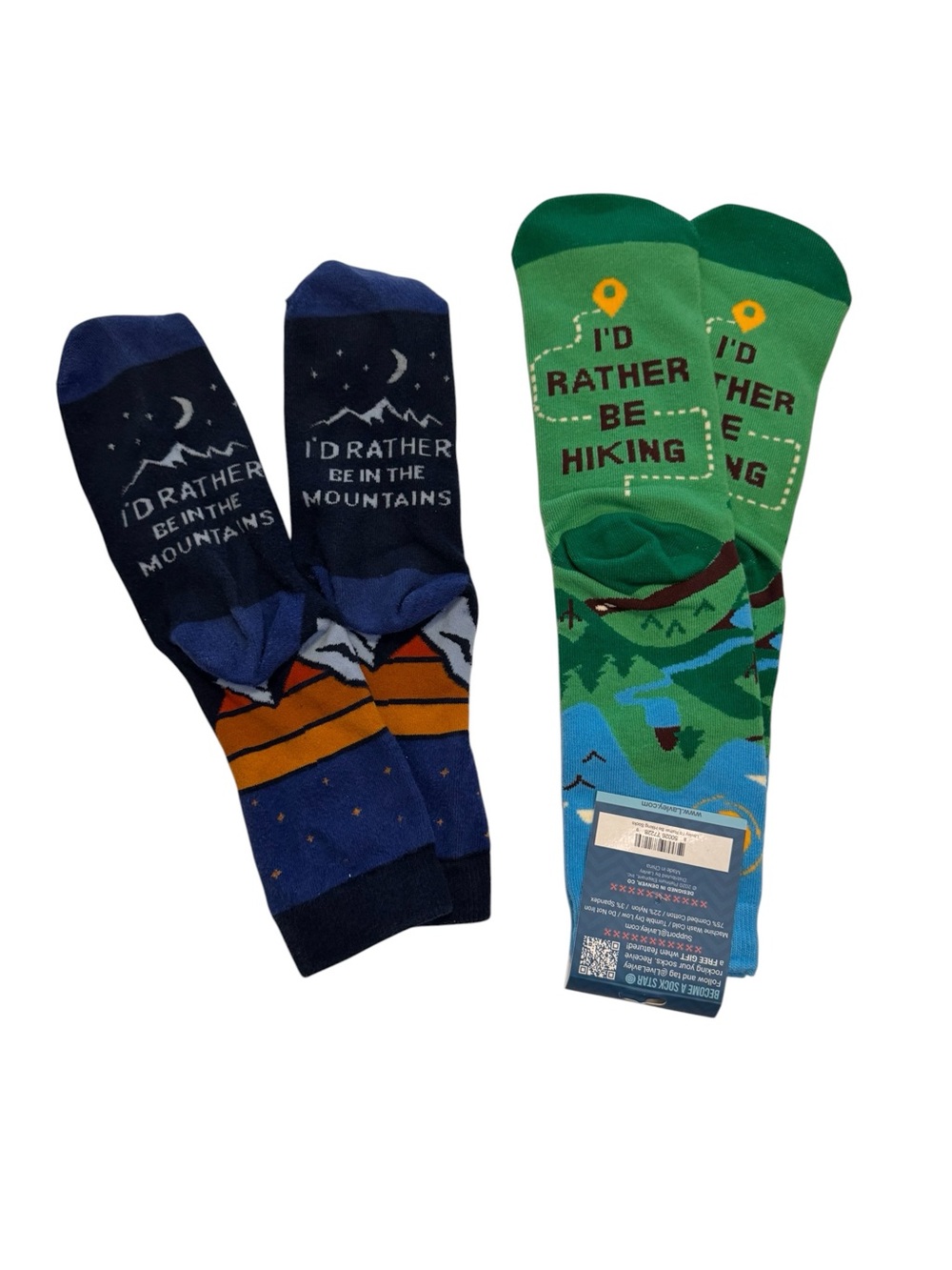 Hiking Mountain Lavely Sock Bundle ONE NWT and ONE GENTLY USED - 2 pairs - Picture 1 of 5